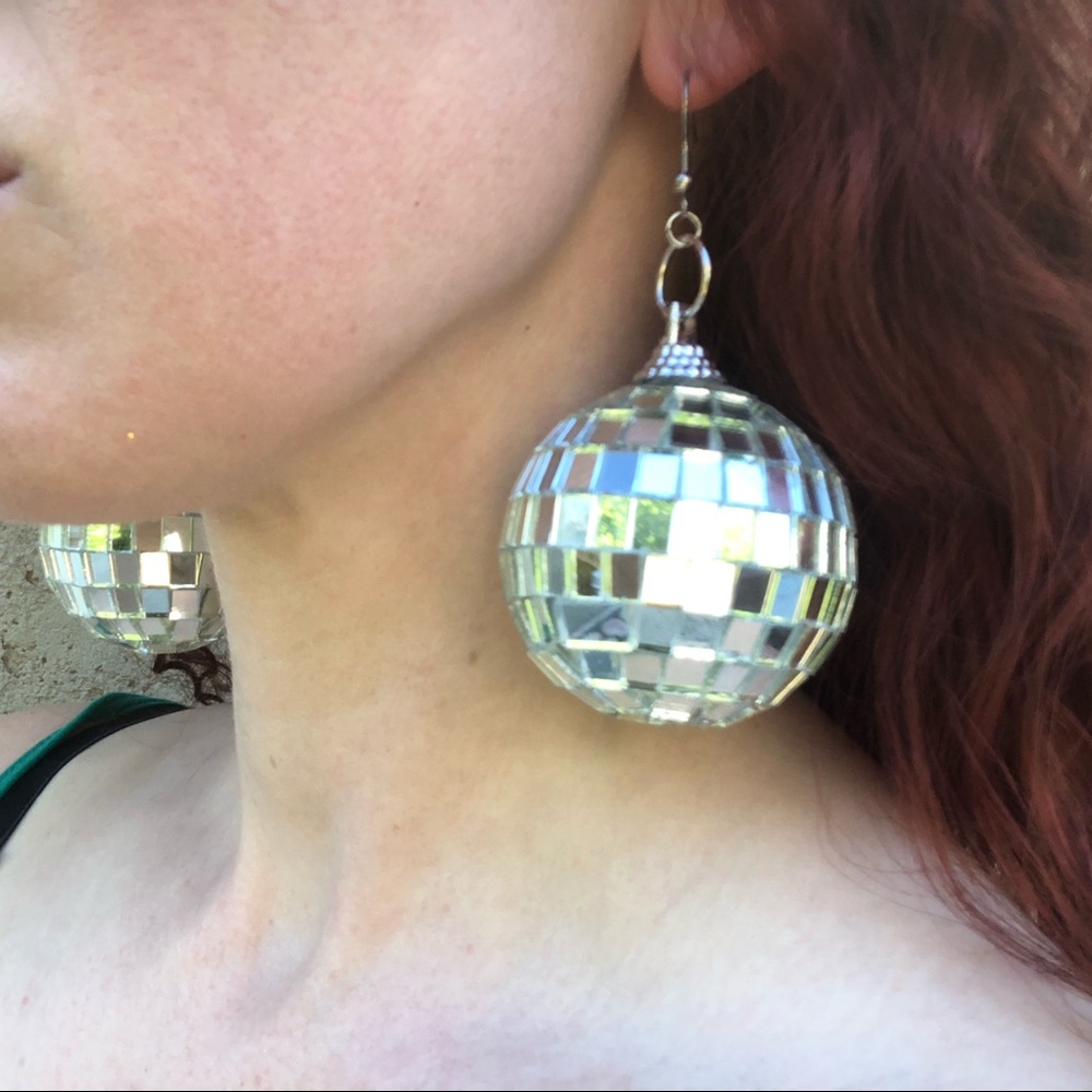 Disco ball drop earrings edc rave festival outfit - Picture 5 of 8